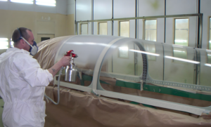 Protectapeel spray on peelable coating on aircraft canopy