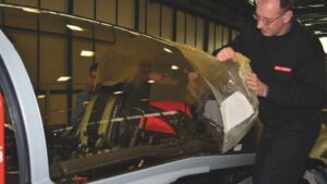 Removing Protectapeel Aerospace protective coating from an aircraft canopy 