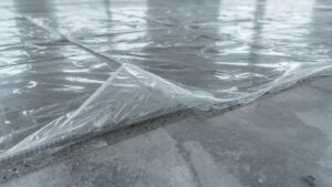 plastic sheeting for concrete flooring protection losing adhesion