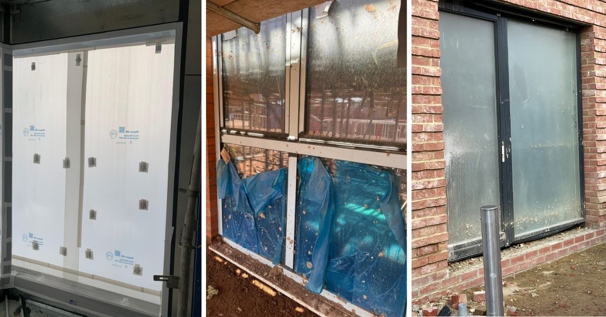 A comparison between protective board, protective film and Protectapeel peelable coatings protecting windows