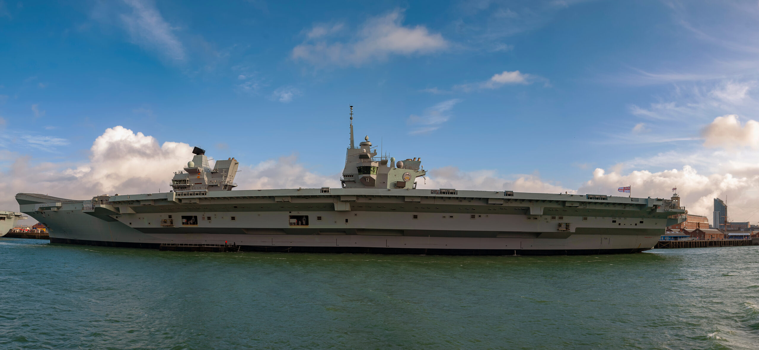 temporary steel protection on sections of the HMS Queen Elizabeth