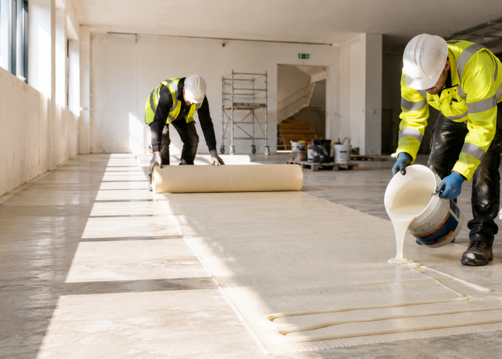 applying Protectapeel FloorDefend to a concrete floor