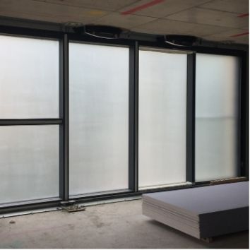 Internal glass and frames protected with Protectapeel protective coating