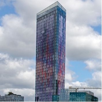 Saffron project where Yuanda used Protectapeel to protect glass facade during construction