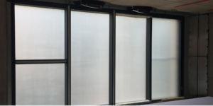 Protectapeel GlassDefend protecting glass and frames internally showing no adhesion loss 